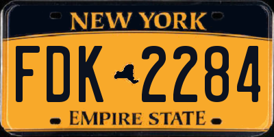 NY license plate FDK2284
