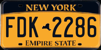 NY license plate FDK2286