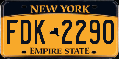 NY license plate FDK2290