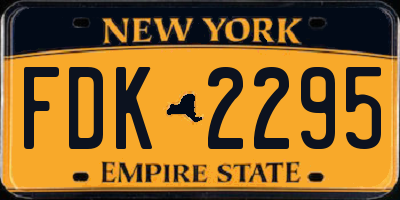 NY license plate FDK2295