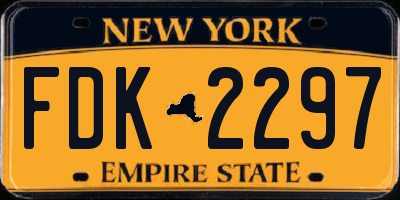 NY license plate FDK2297