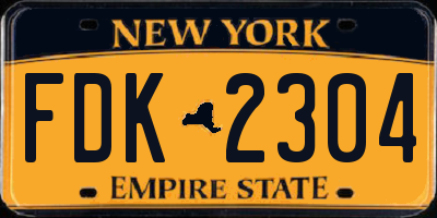 NY license plate FDK2304