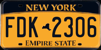 NY license plate FDK2306