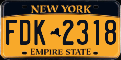NY license plate FDK2318