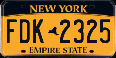NY license plate FDK2325