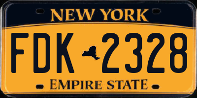 NY license plate FDK2328