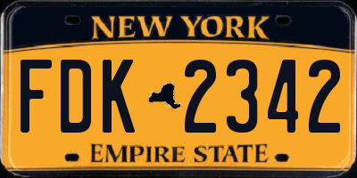 NY license plate FDK2342