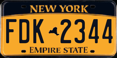 NY license plate FDK2344