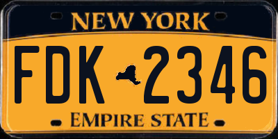 NY license plate FDK2346