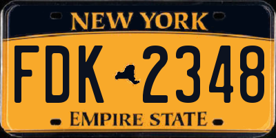 NY license plate FDK2348
