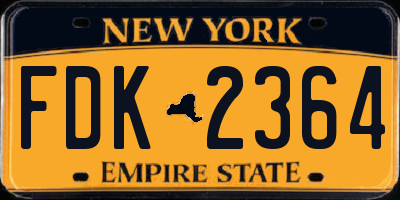 NY license plate FDK2364
