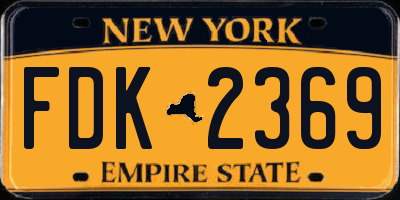 NY license plate FDK2369