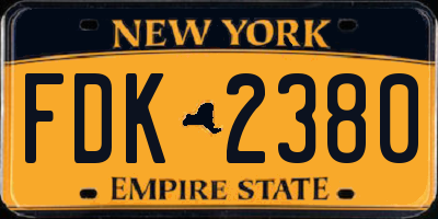 NY license plate FDK2380