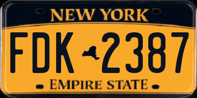 NY license plate FDK2387