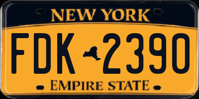 NY license plate FDK2390