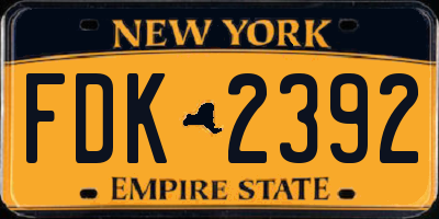 NY license plate FDK2392