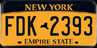 NY license plate FDK2393