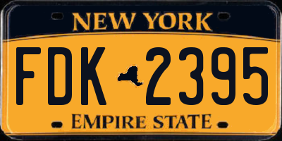 NY license plate FDK2395