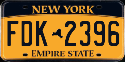 NY license plate FDK2396