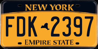 NY license plate FDK2397