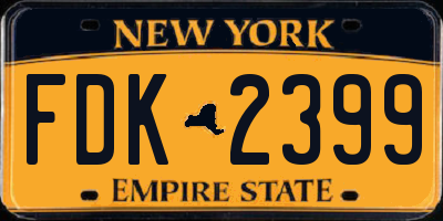 NY license plate FDK2399