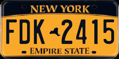 NY license plate FDK2415