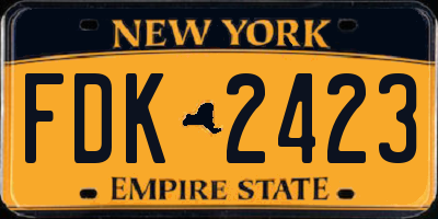NY license plate FDK2423