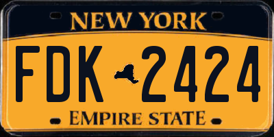 NY license plate FDK2424