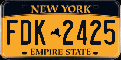 NY license plate FDK2425