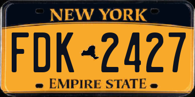 NY license plate FDK2427