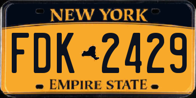 NY license plate FDK2429