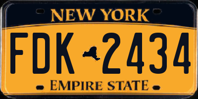NY license plate FDK2434