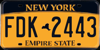 NY license plate FDK2443
