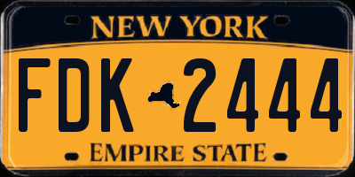 NY license plate FDK2444