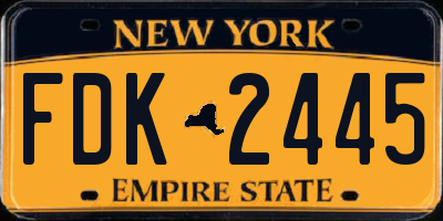 NY license plate FDK2445