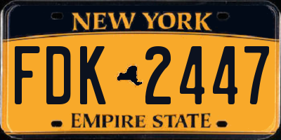 NY license plate FDK2447
