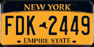 NY license plate FDK2449