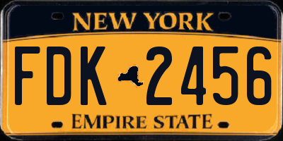 NY license plate FDK2456