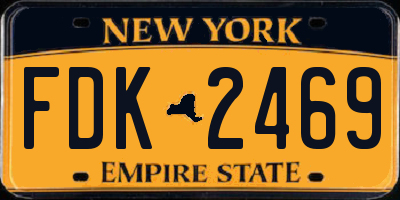 NY license plate FDK2469