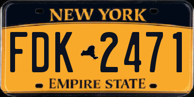 NY license plate FDK2471