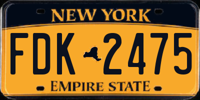 NY license plate FDK2475