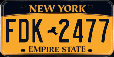 NY license plate FDK2477