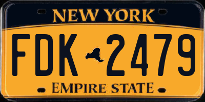 NY license plate FDK2479