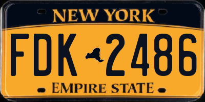 NY license plate FDK2486