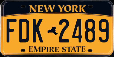 NY license plate FDK2489