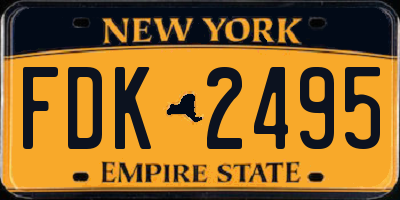 NY license plate FDK2495