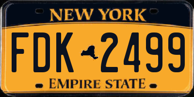 NY license plate FDK2499