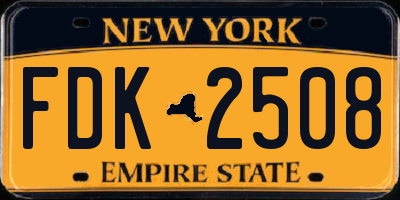 NY license plate FDK2508