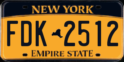 NY license plate FDK2512