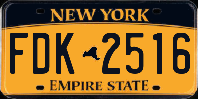 NY license plate FDK2516